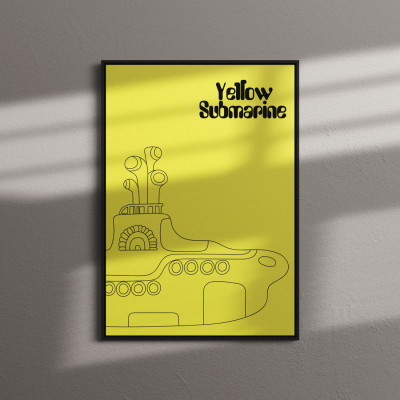 Quadro Decorativo Beatles Yellow Submarine Minimalista