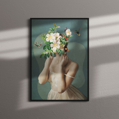 Quadro Decorativo Woman Collage Tom De Verde