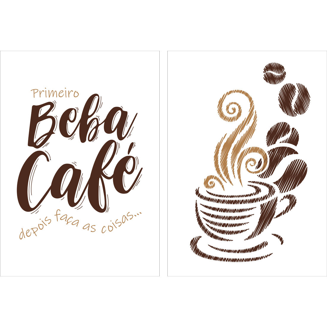 Conjunto De Quadros Decorativos Beba Café