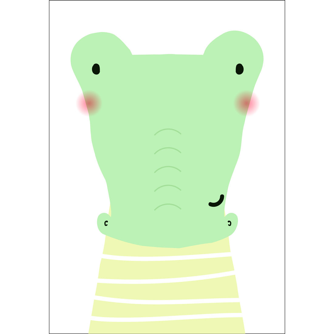 Quadro Decorativo Infantil Cartoon Crocodilo
