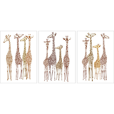 Conjunto De Quadros Decorativos Girafas