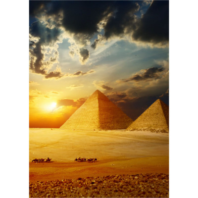 Quadro Decorativo Pirâmides Por Do Sol